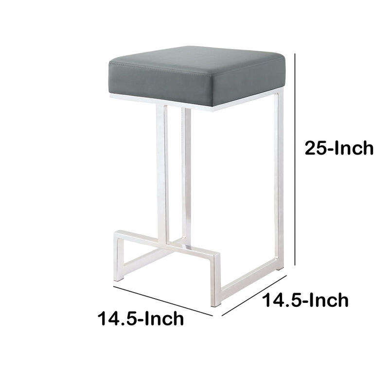 Metal Counter Height Stool, Grey