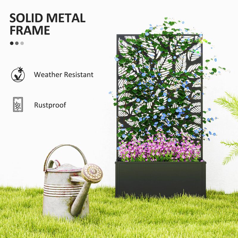 Hivvago Freestanding Garden Bed with Trellis for Outdoor Use image number 5