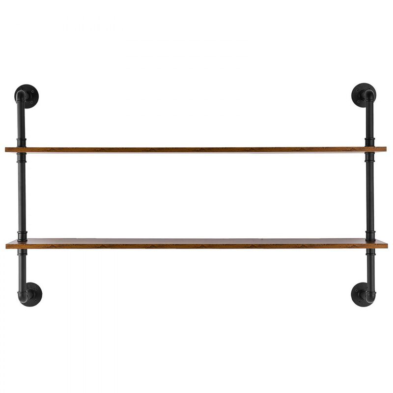 2-Tier Industrial Pipe Shelf Wall Mount for Kitchen, Bedroom or Living Room