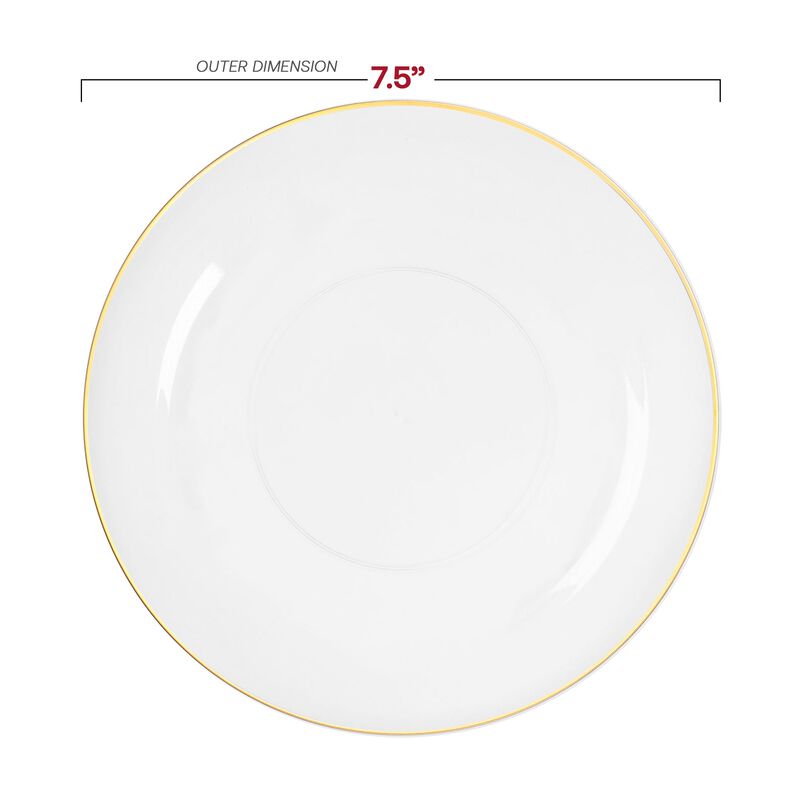 Clear with Gold Rim Organic Round Plastic Dinnerware Value Set (120 Sets) image number 3