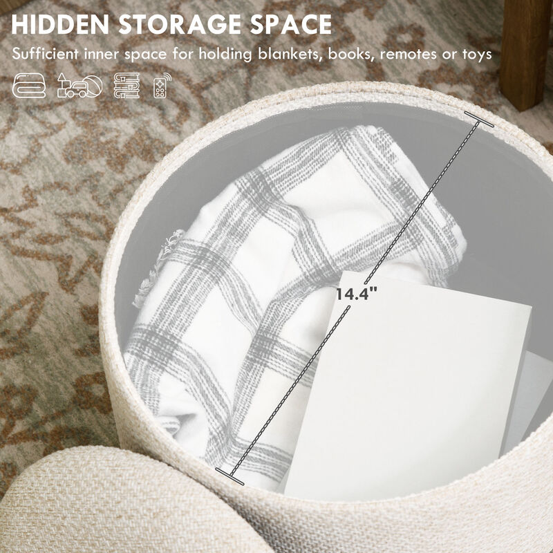 Hivvago Hidden Storage Ottoman Stool for Bedroom or Living Room image number 3