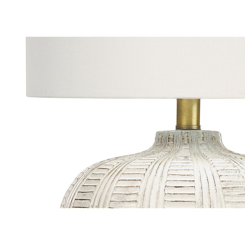 Monarch Specialties I 9617 - Lighting, 21"H, Table Lamp, Ivory / Cream Shade, Cream Resin, Transitional