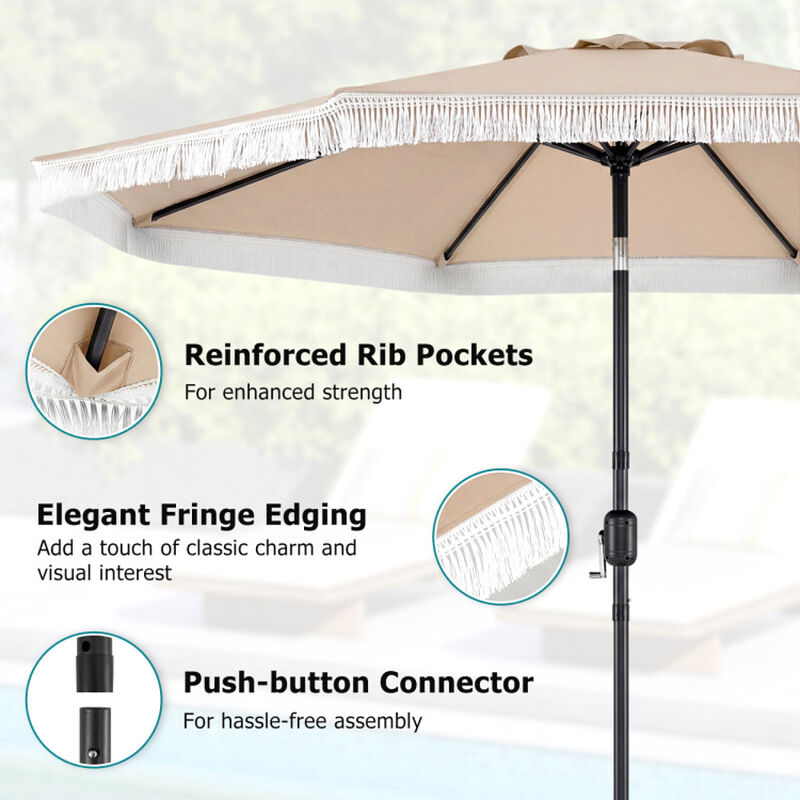 Outdoor Sun Shade Patio Umbrella for Backyard Garden Pool and Deck image number 8