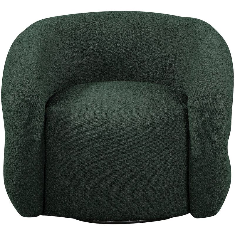 Meridian Furniture Roxbury Green Boucle Fabric Swivel Accent Chair