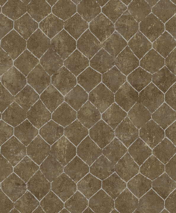 Rauta Brass Hexagon Tile Wallpaper (Set of 2)