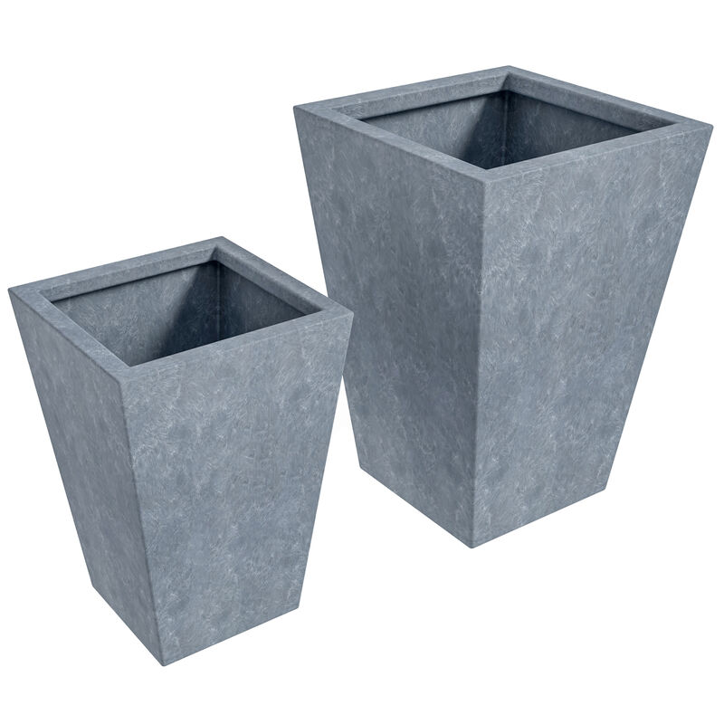 LeisureMod Serene Series Fiberstone and MgO Clay Planter Set