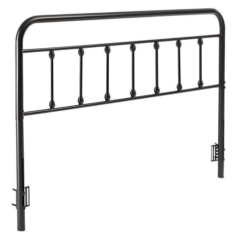 Metal Headboard for Queen Bed, Adjustable Height, Modern Bedroom, Hotel & Dorm Use-Black image number 7