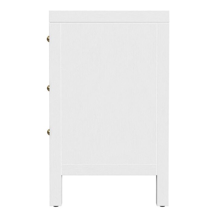 Butler Specialty Nora 25 in. W Rectangular Wood 3 Drawer Nightstand, White