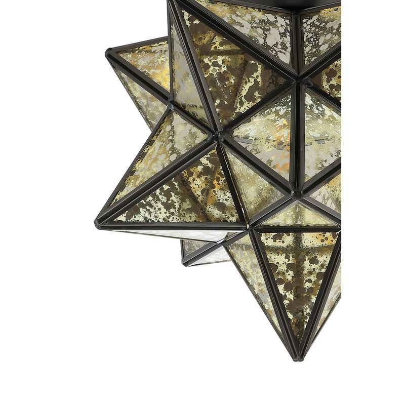 Stella Moravian Star Metal/Clear Glass LED Pendant