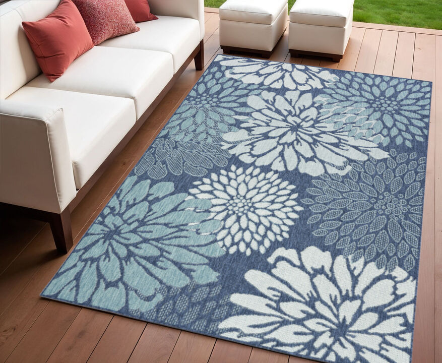 HomeRoots Floral Indoor Outdoor Area Rug