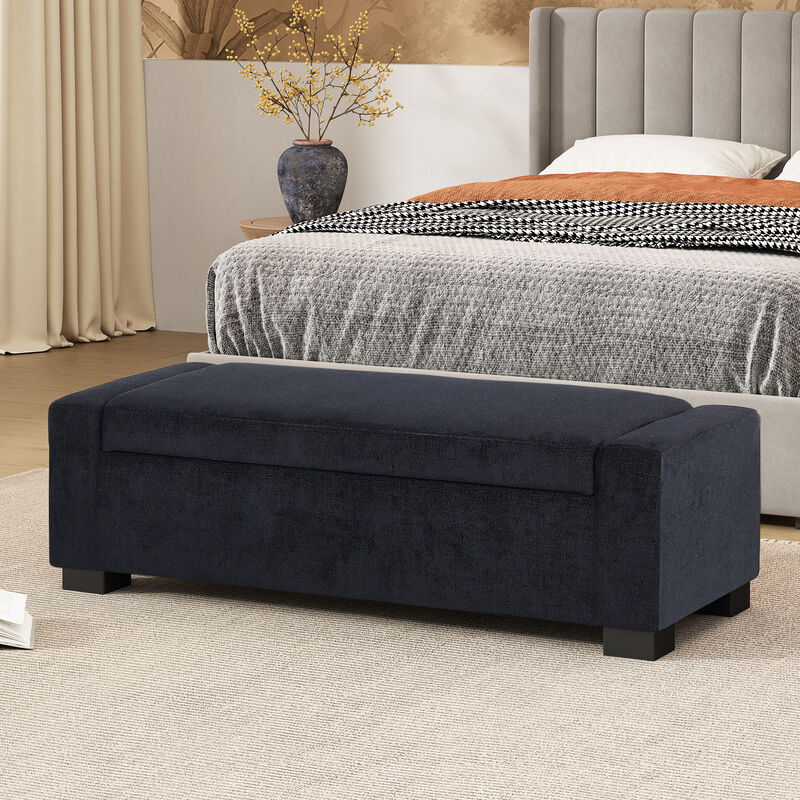 Merax Ottoman Bench Textured Fabric Rectangular Design