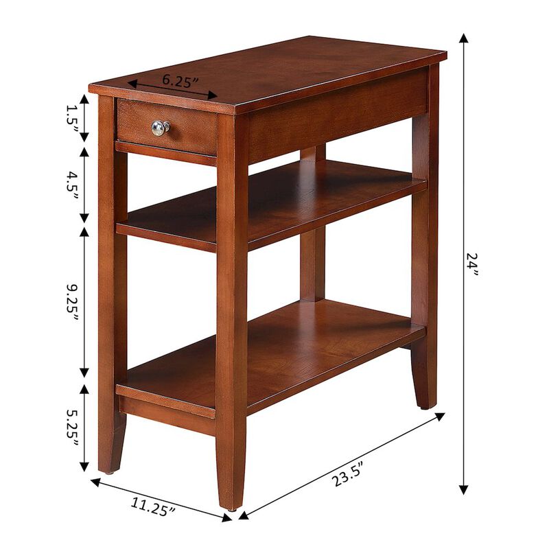 Convience Concept, Inc. American Heritage 1 Drawer Chairside End Table with Shelves