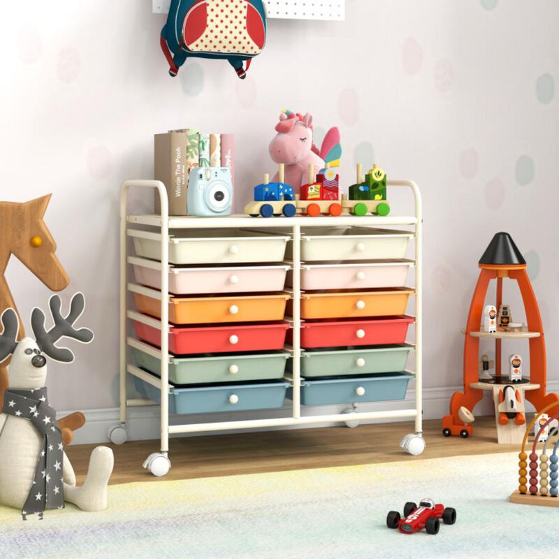 Hivvago 12 Drawers Rolling Storage Cart for Home and Office