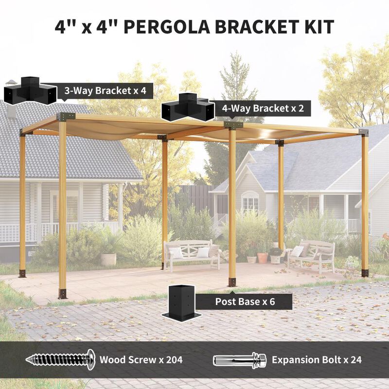 Hivvago 12-Piece Corner Brackets for Pergola image number 3
