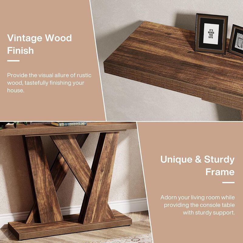 Tribesigns Farmhouse Wood Console Table image number 5