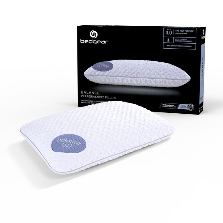 Bedgear Balance Performance Pillow - 0.0 - Moisture Wicking Bed Pillow for All Sleep Positions - Medium Firmness Bed Pillow - Wa
