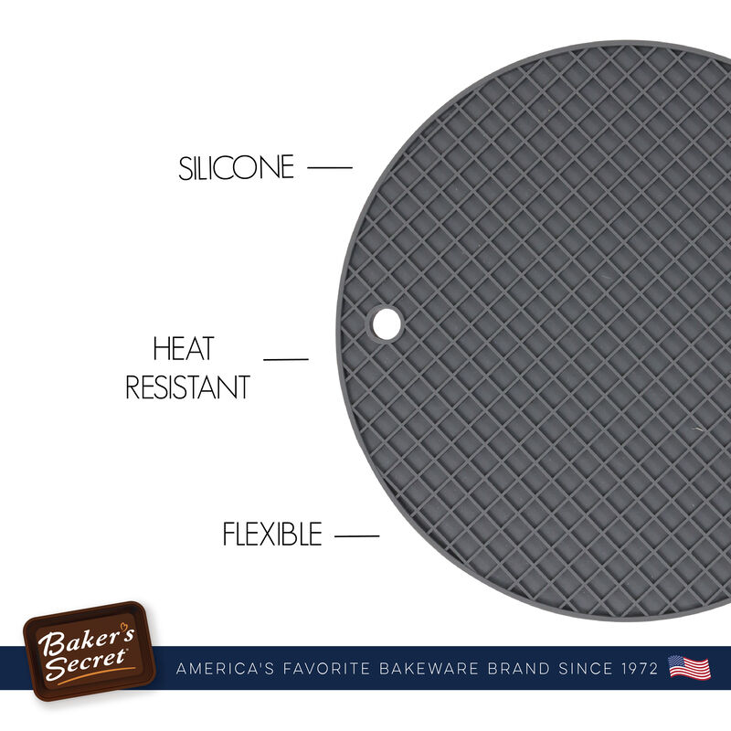 Baker's Secret Trivet Mat, Pot Pad, Silicone Heat Resistant, Kitchen Essentials
