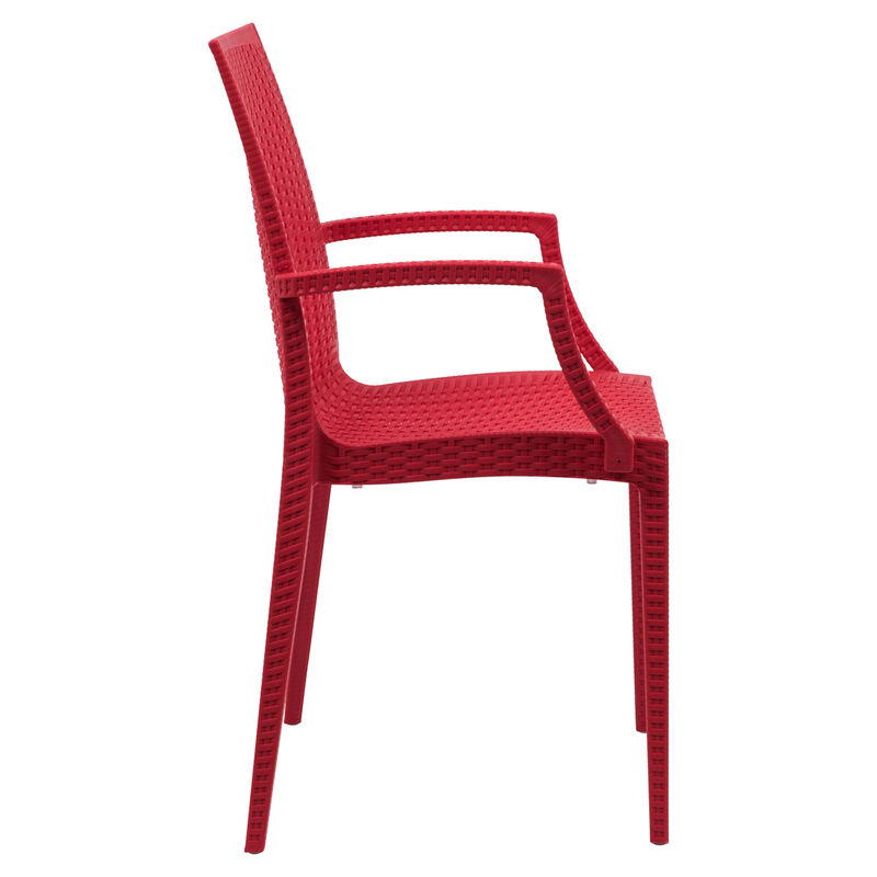 LeisureMod Weave Mace Indoor/Outdoor Chair (With Arms)