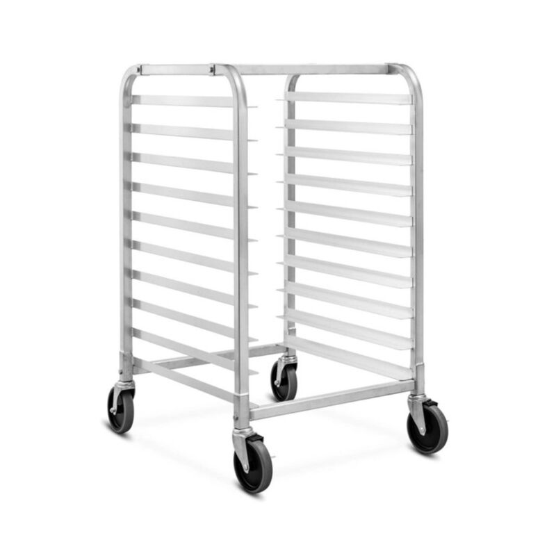 Hivvago 10 Sheets Aluminum Rolling Bakery Pan Rack