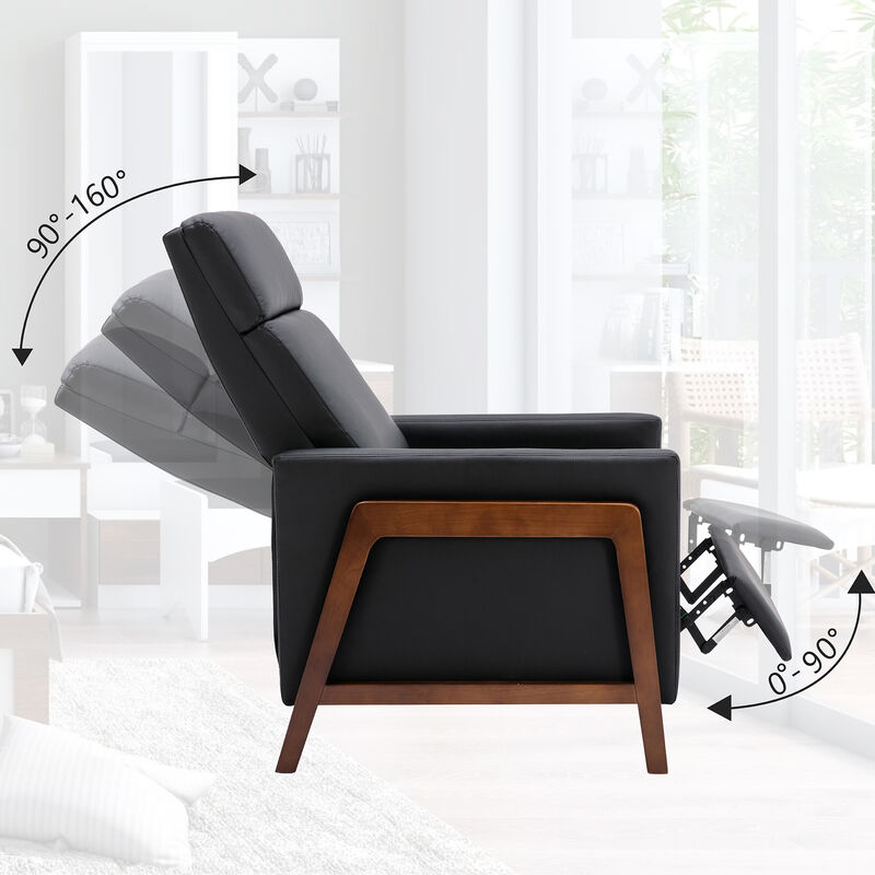 Merax Wooden Frame Soft Cushion Chair Adjustable Recliner