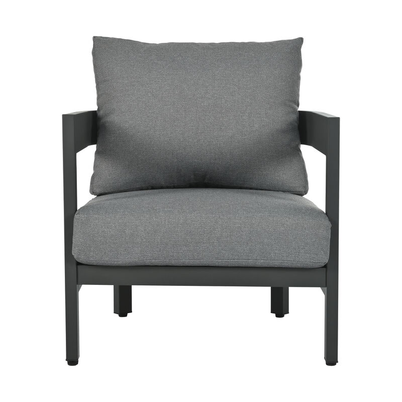 Whisen High-Quality Outdoor Seating Set with Thick Cushions for Ultimate Comfort, Perfect for Lawns, Patios, and Poolside - Gray