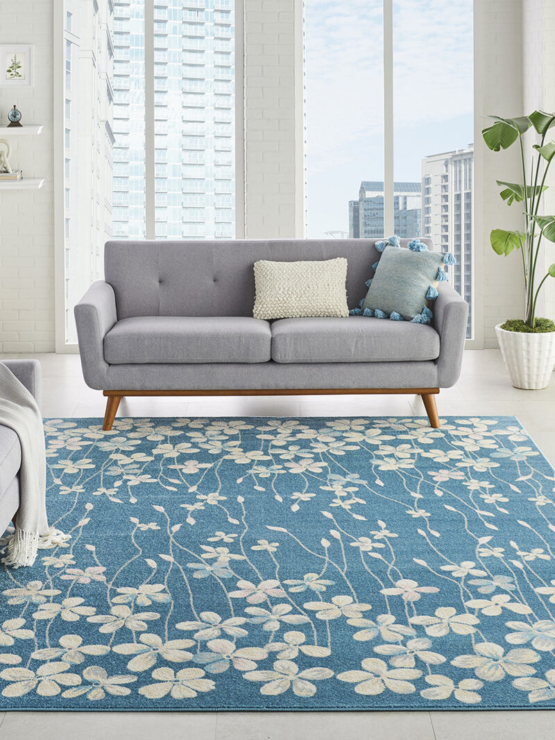 Tranquil TRA04 Turquoise 8'10" x 11'10" Rug image number 7