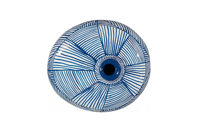 Indigo Mosaic Wide Vase image number 3