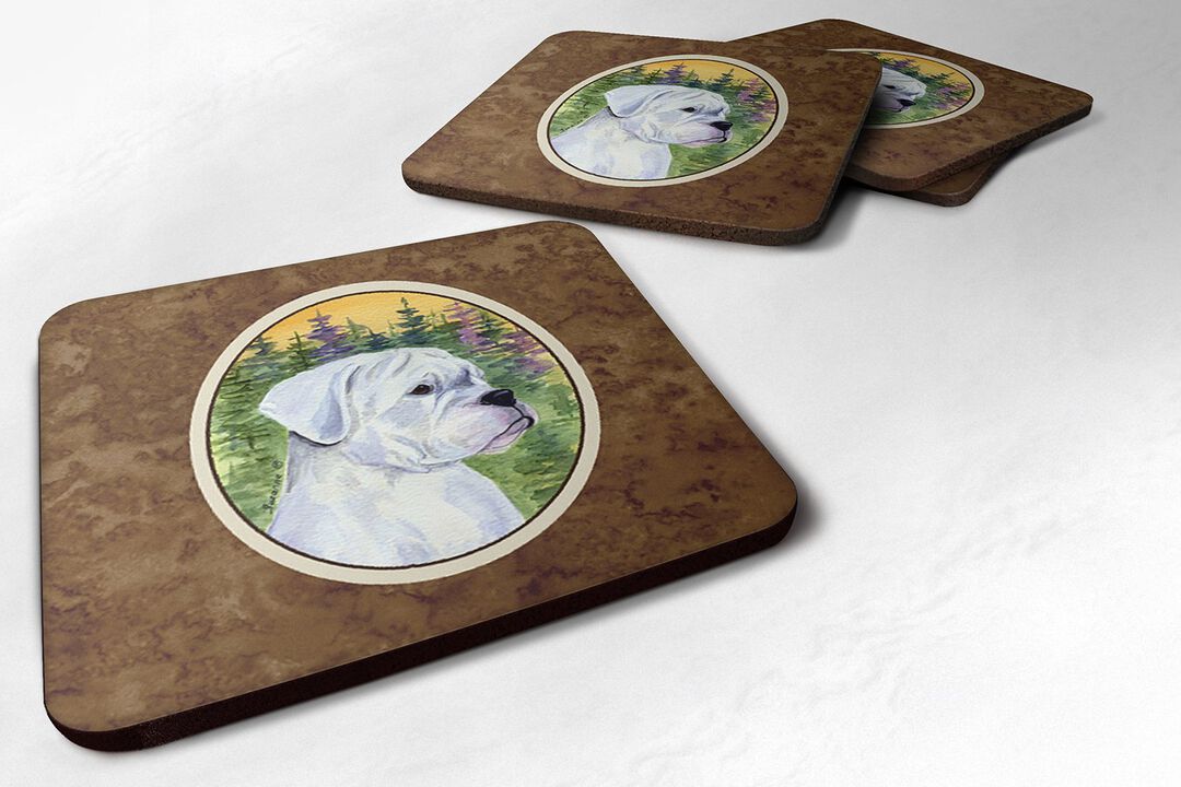 Caroline's Treasures SS8198FC Boxer Foam Coasters (Set of 4), 3.5 H x 3.5 W, Multicolor