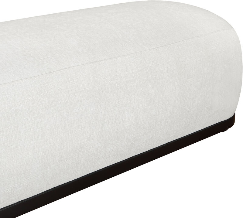 Meridian Furniture Calum Cream Chenille Fabric Bench