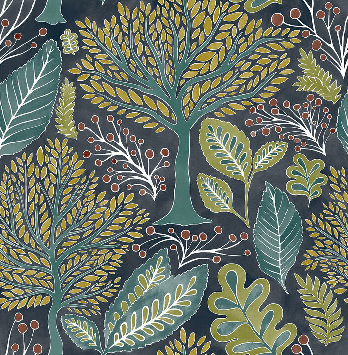 Kiah Blue Forest Wallpaper