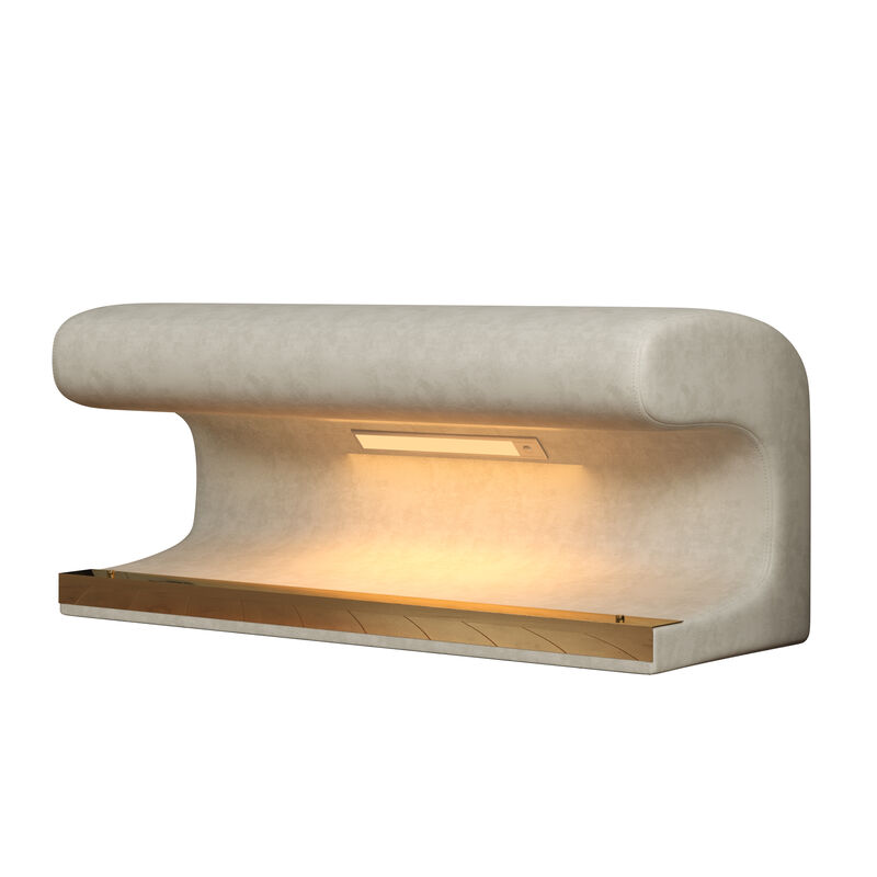 Entryway Bench Leather Upholstered Ottoman with LED sensor light for living room ,bedroom,end of bed image number 0
