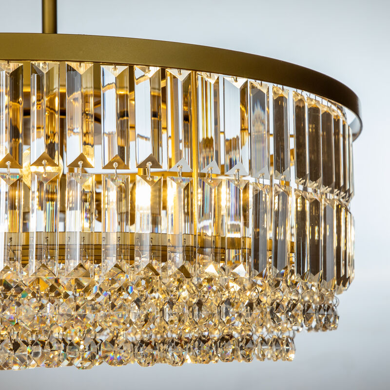 5 Lights 24" Traditional Gold Chandelier With Clear Crystal Accents image number 3