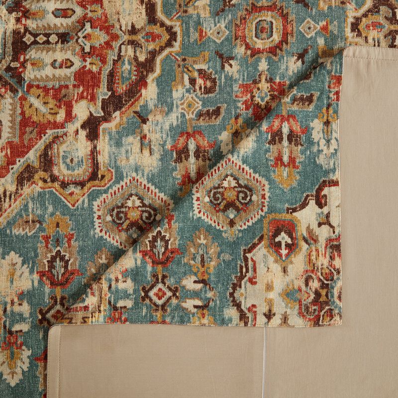 Carmen Kilim Teal Queen Duvet Cover Set image number 2