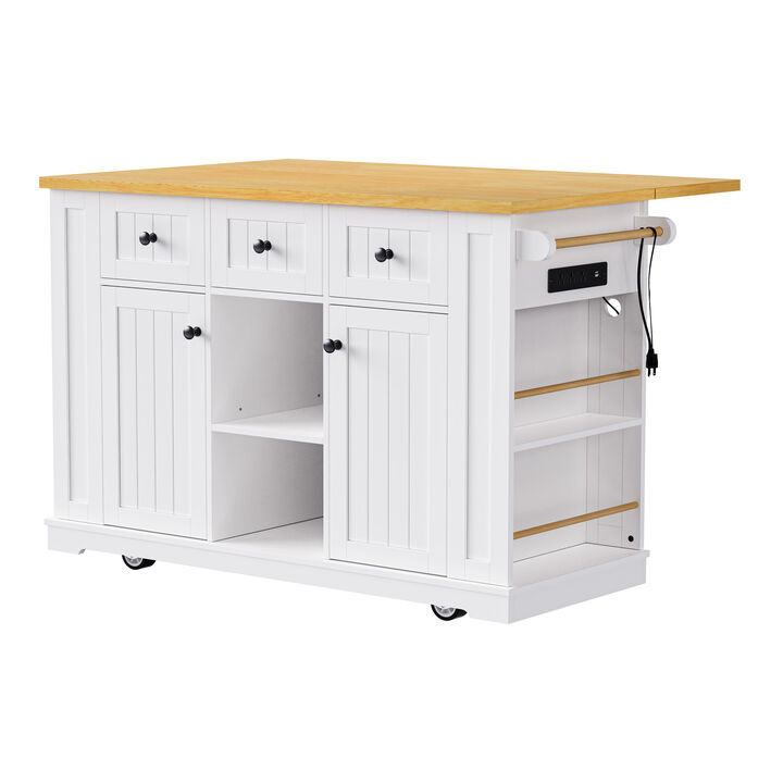 Merax Kitchen Island with Drop Leaf