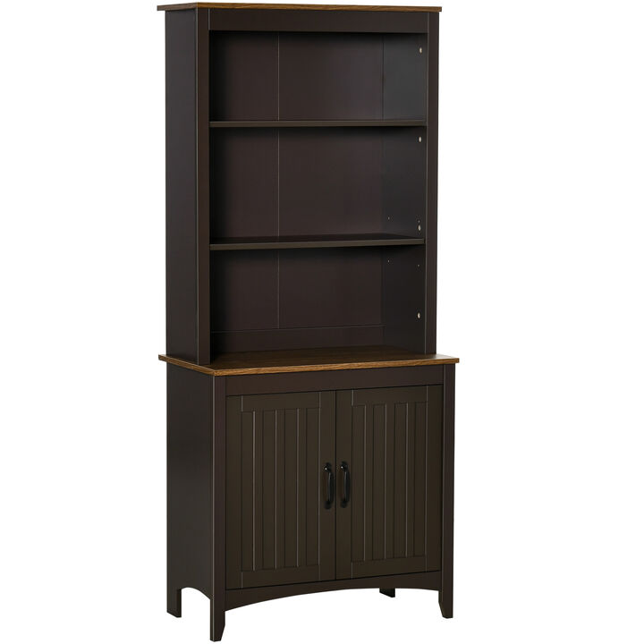 70" Kitchen Pantry Freestanding Cupboard Cabinet w/ Adjustable Shelves