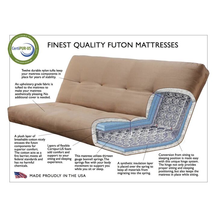 Phoenix Frame-Antique White Finish-Linen Stone Mattress