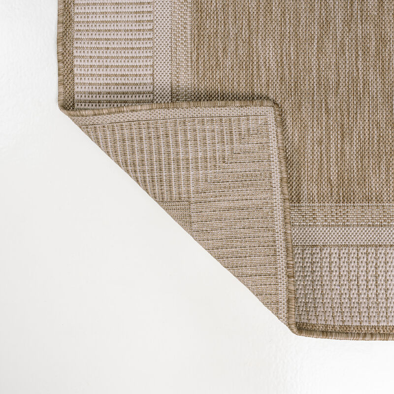 Hali Coastal Casual Wide Stripe Border Indoor/Outdoor Area Rug