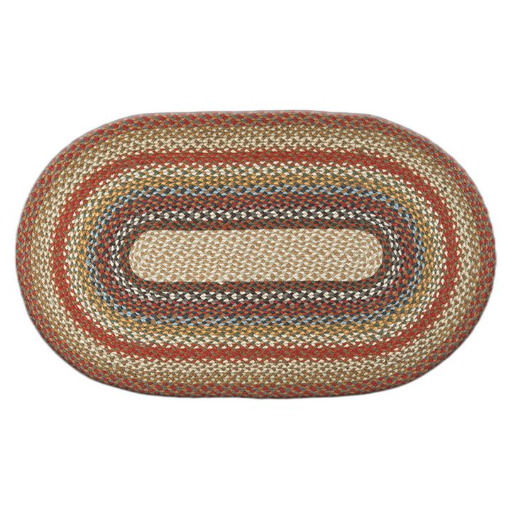 Earth Rugs C-300 Honey Vanilla Ginger Oval Braided Rug 27 X 45