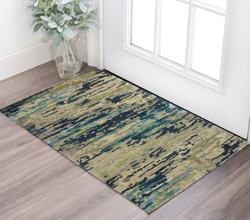 HomeRoots Wool Abstract Hand Tufted Area Rug