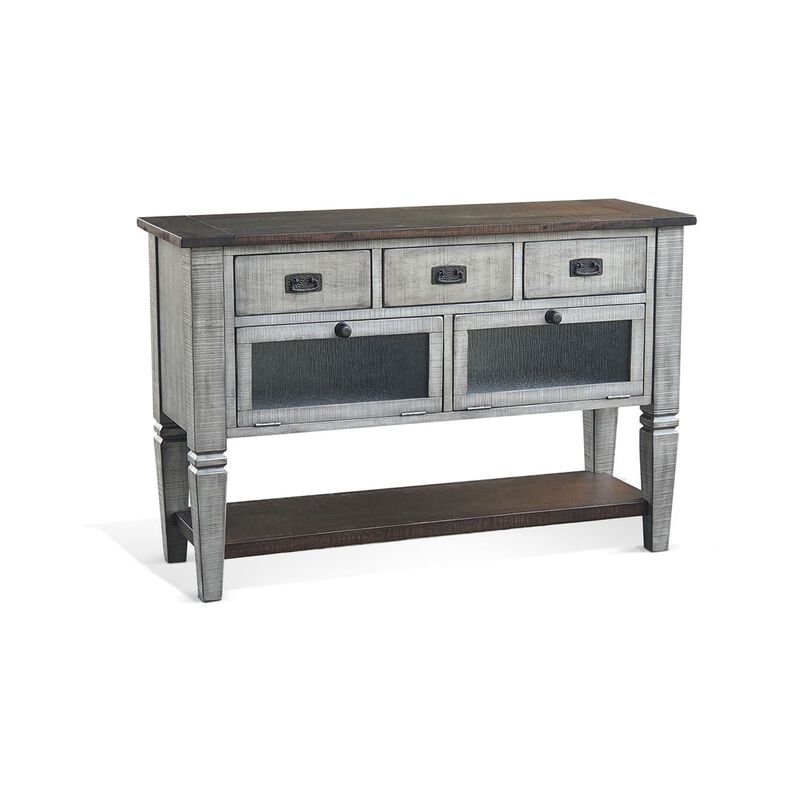 Camie Sideboard Server, Drop Down Drawers, Waterfall Brown Gray Mahogany image number 0