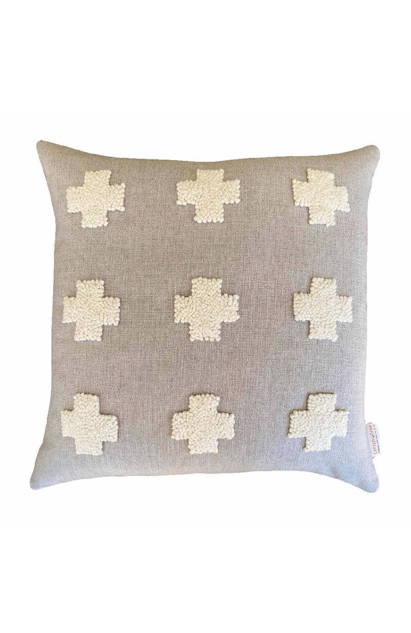Punch Needle Naturals Crosses Pillow - Cover Only
