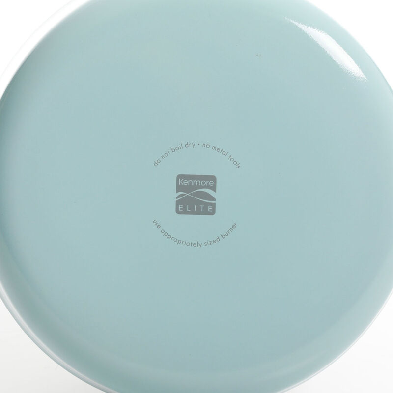 Kenmore Elite Andover 10 Piece Nonstick Aluminum Cookware Set in Glacier Blue