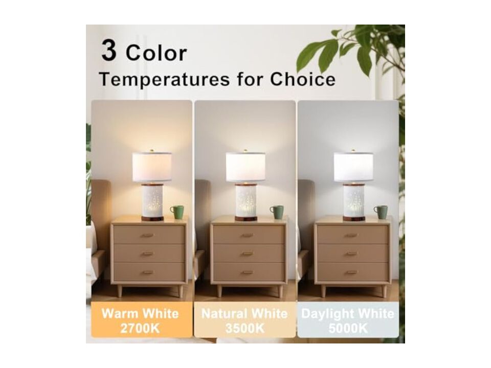 3 Color Ceramic Home Decor Lamps Set Of 2 For Living Room Bedroom Office