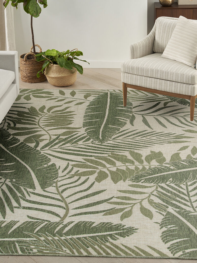 Garden Oasis GOA02 Ivory/Green 8' x 10' Rug