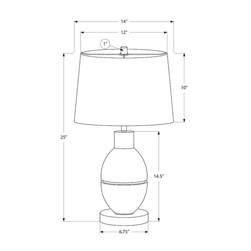 Lighting, 25"H, Table Lamp, Grey Resin, Black Shade, Contemporary, Modern