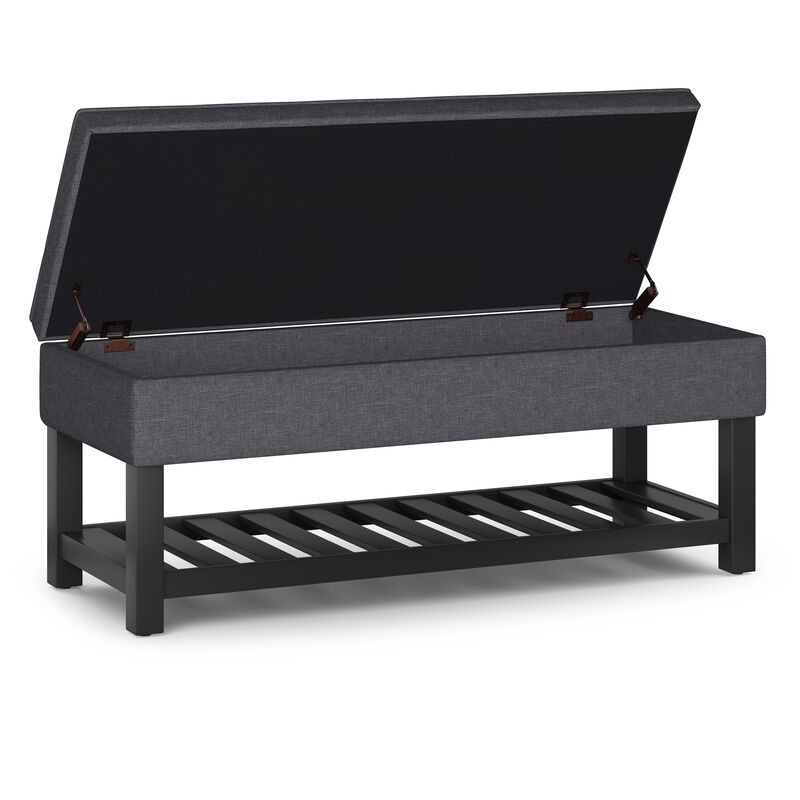 Simpli Home Cosmopolitan Storage Ottoman Bench with Open Bottom image number 3
