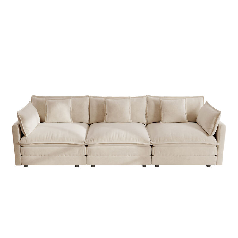 Ninad Mid‑Century Modern 3‑Seater Modular Sofa image number 0