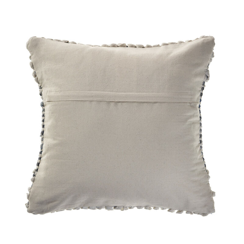 HomeRoots Set of Two 18" Blue And Ivory Cotton Throw Pillows with Texture image number 3
