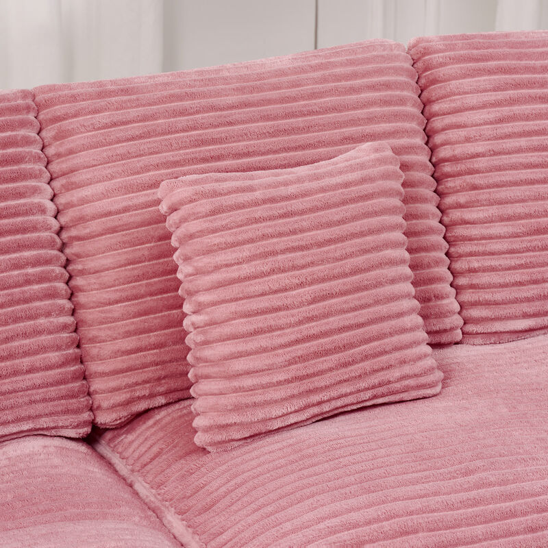 Minsme L-Shaped Pink Modular Sectional Sofa image number 6