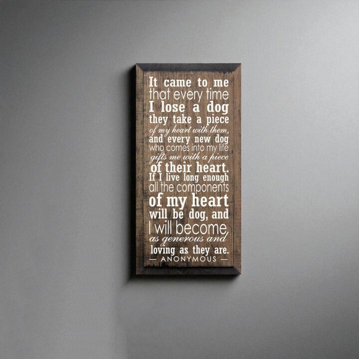 Dog Lover Memorial Wood Sign Every Time I Lose a Dog Rustic Hanging Wall Plaque